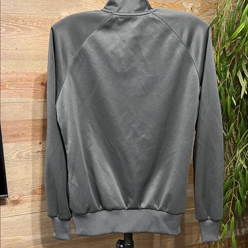 Nike Women's Gray Track Jacket with Yellow and White Stripes - Picture 3 of 3